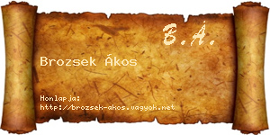 Brozsek Ákos névjegykártya